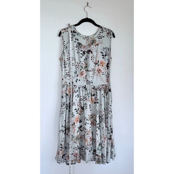 NWT Silversands Sleeveless Floral Dress in Light Blue Pink & Green Size S (IT40) - Picture 7 of 10